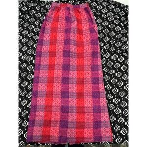 Vintage Brattle Square Multicolor Women's 70s Boho Checkered Maxi Skirt‎ Size 10